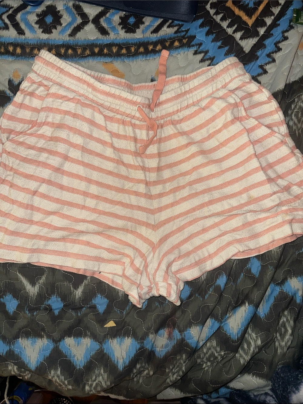 Striped Pink and White Lounge Shorts